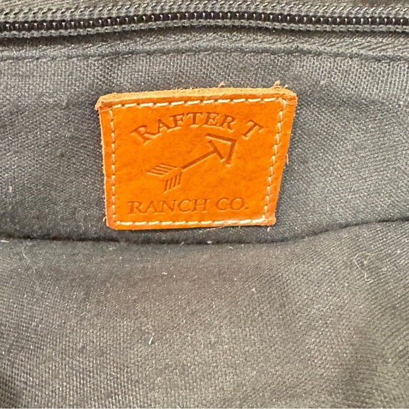 Rafter T Ranch Co Tooled Leather Should Bag Purse Southwestern Aztec Fringed - Picture 10 of 10